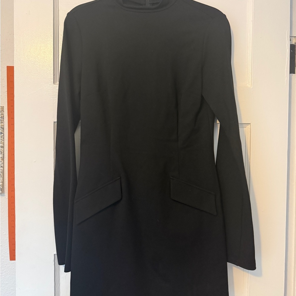 Reformation Black Long Sleeve Atlas Mini Dress